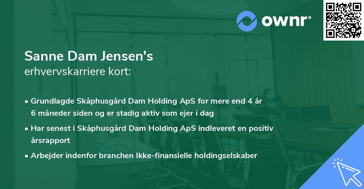 Sanne Dam Jensen's erhvervskarriere kort