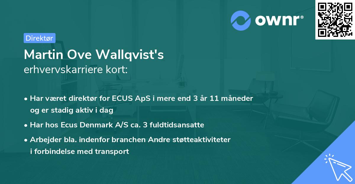 Martin Ove Wallqvist's erhvervskarriere kort