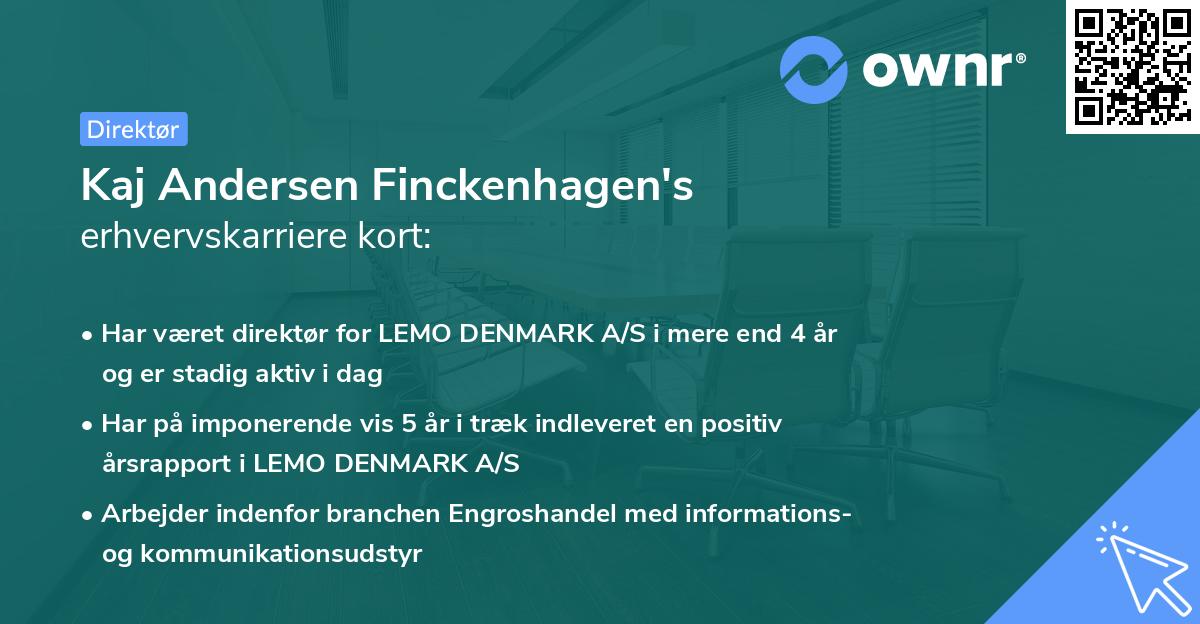 Kaj Andersen Finckenhagen's erhvervskarriere kort