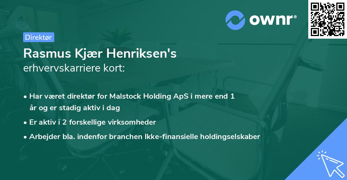 Rasmus Kjær Henriksen's erhvervskarriere kort