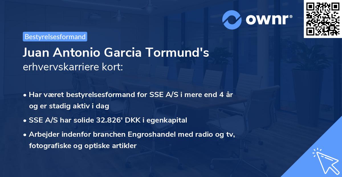 Juan Antonio Garcia Tormund's erhvervskarriere kort