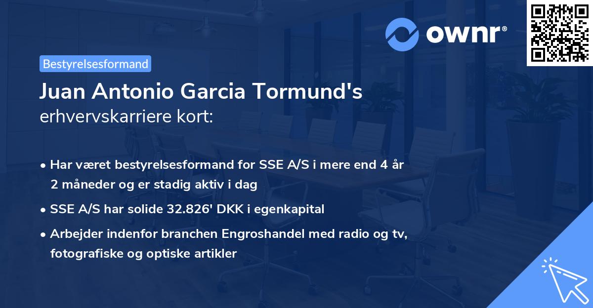 Juan Antonio Garcia Tormund's erhvervskarriere kort