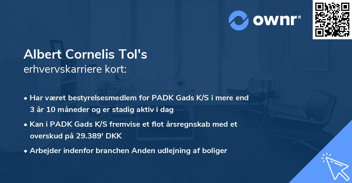 Albert Cornelis Tol's erhvervskarriere kort
