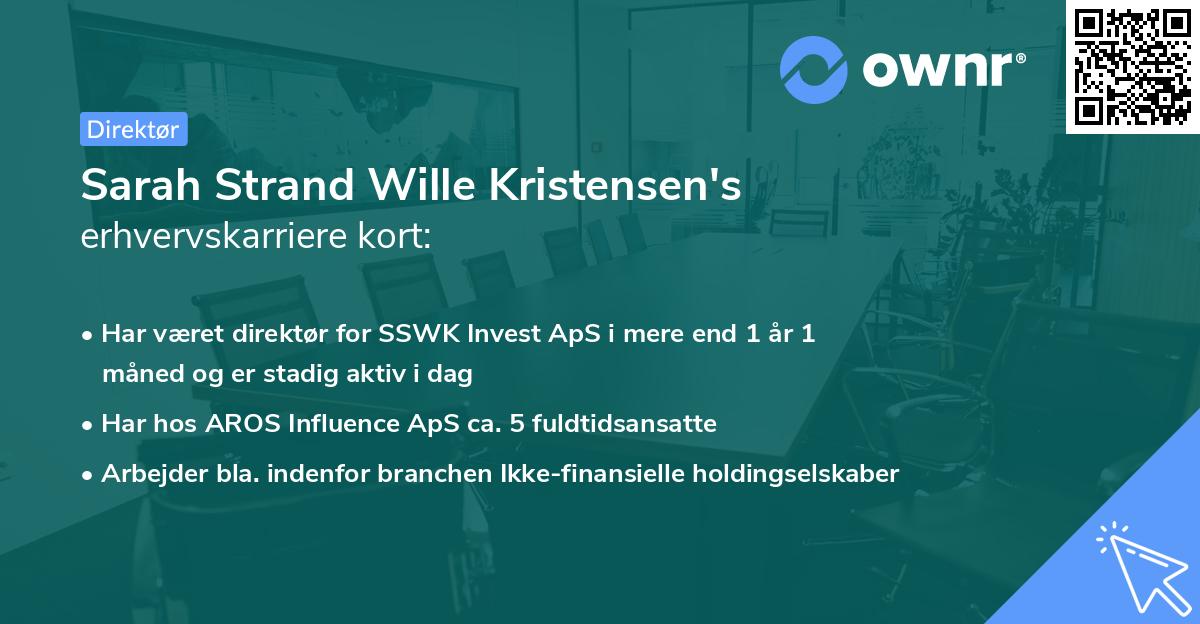 Sarah Strand Wille Kristensen's erhvervskarriere kort