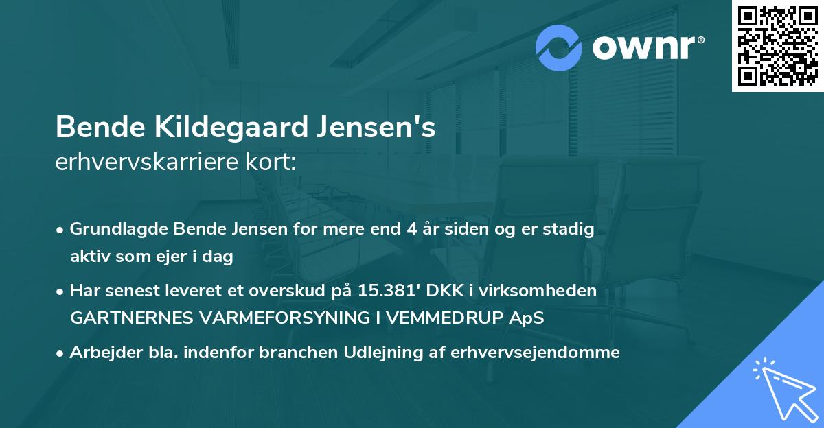 Bende Kildegaard Jensen's erhvervskarriere kort