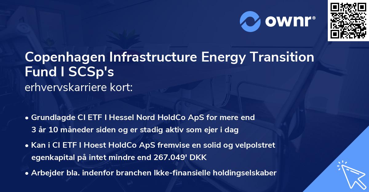 Copenhagen Infrastructure Energy Transition Fund I SCSp's erhvervskarriere kort