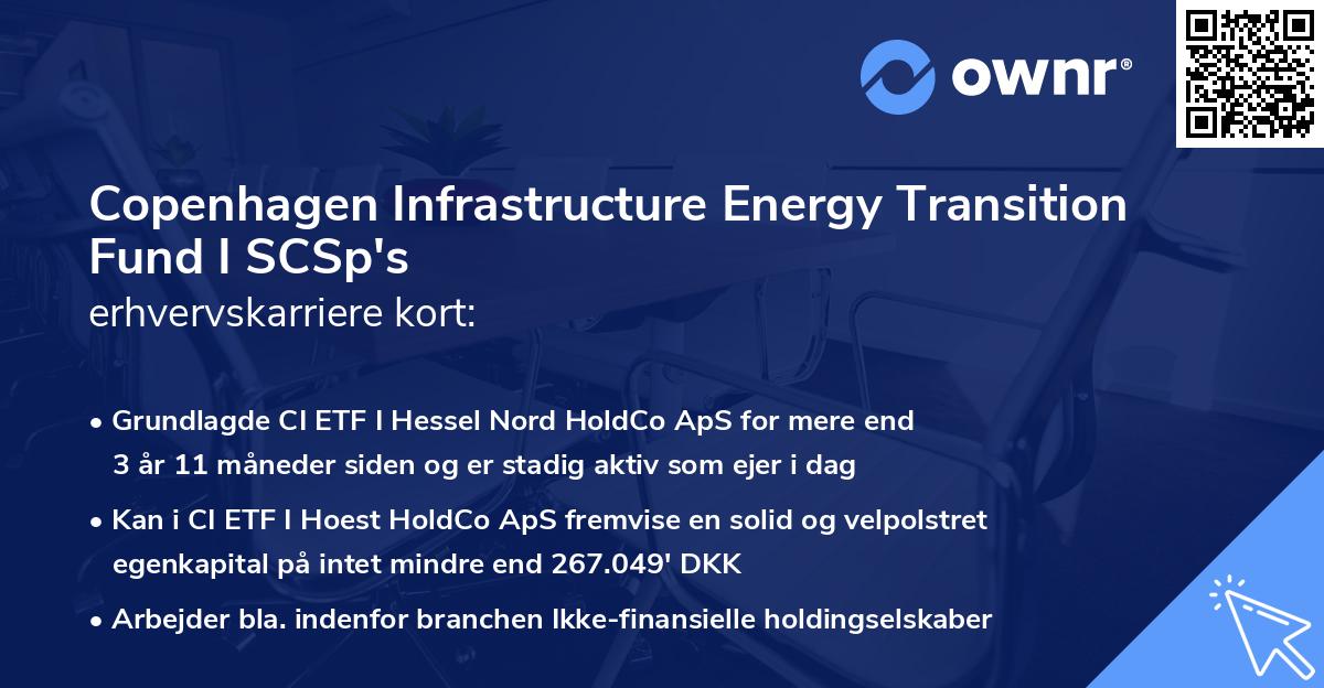 Copenhagen Infrastructure Energy Transition Fund I SCSp's erhvervskarriere kort