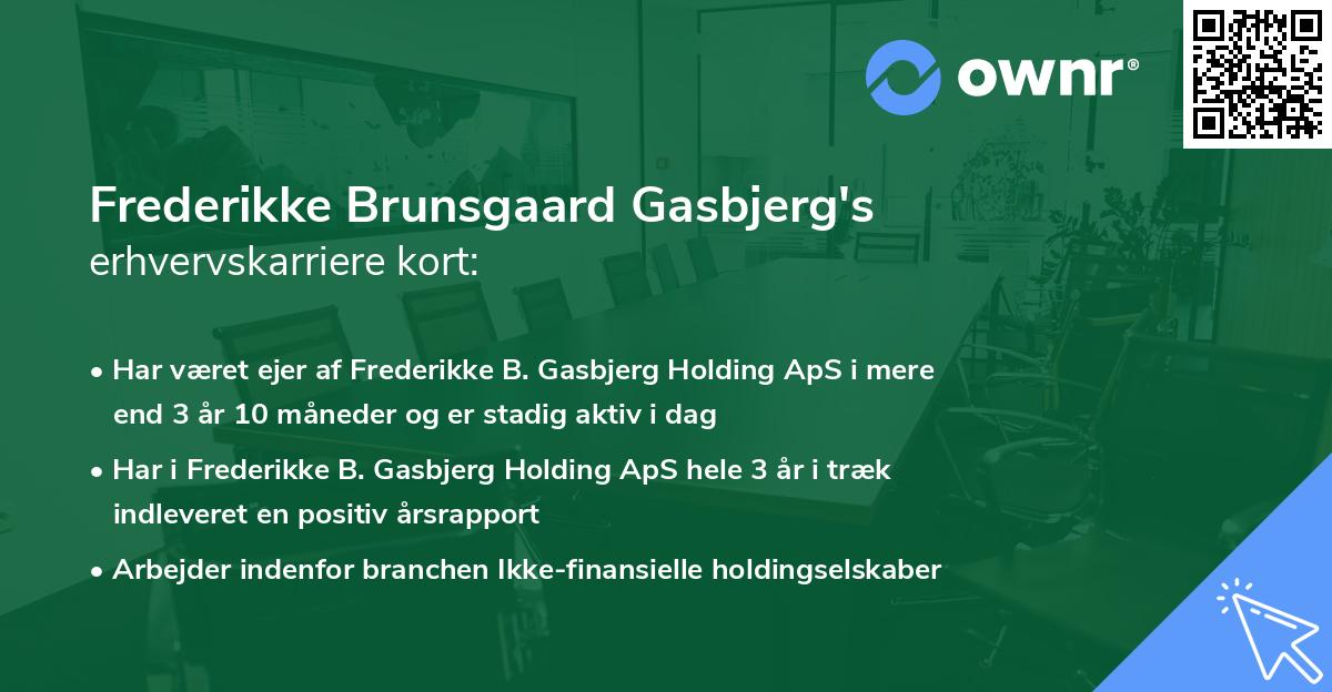 Frederikke Brunsgaard Gasbjerg's erhvervskarriere kort