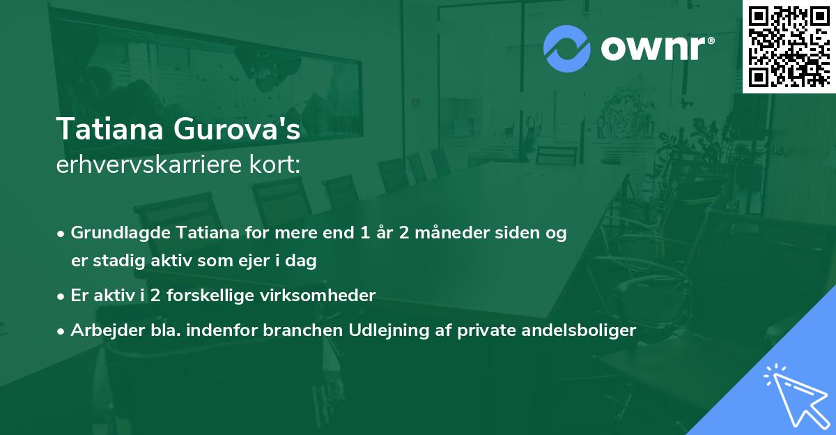 Tatiana Gurova's erhvervskarriere kort
