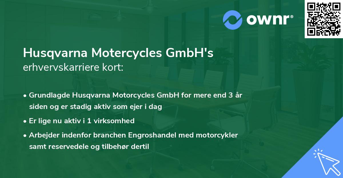 Husqvarna Motercycles GmbH's erhvervskarriere kort