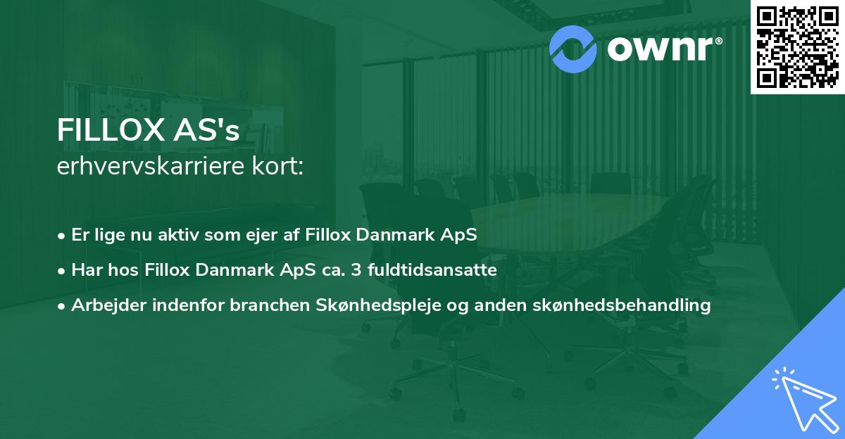 FILLOX AS's erhvervskarriere kort