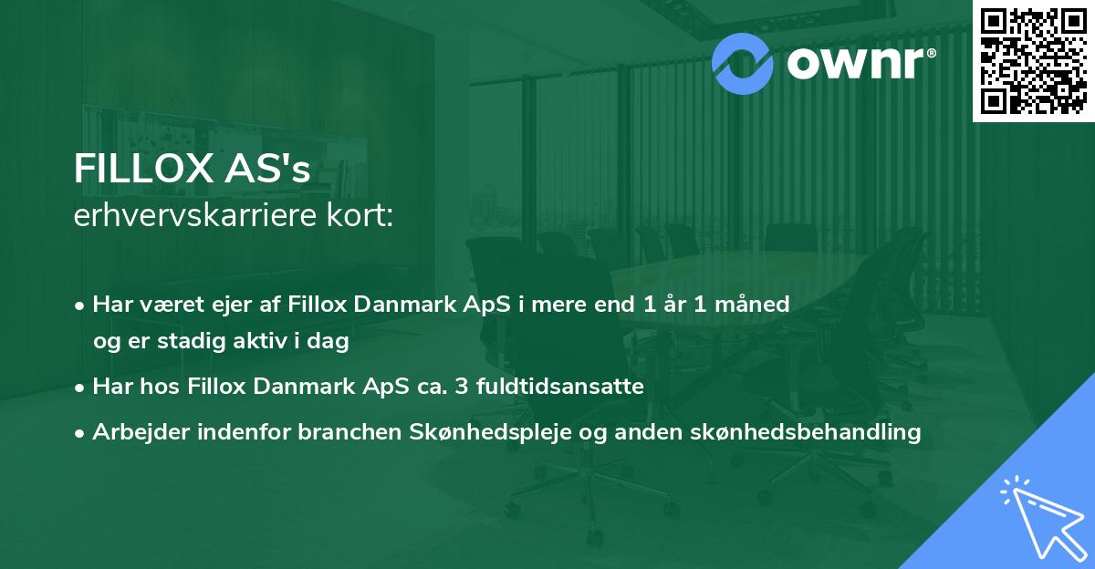 FILLOX AS's erhvervskarriere kort