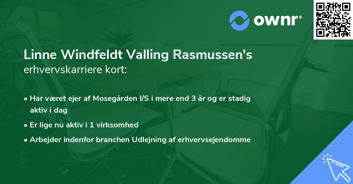 Linne Windfeldt Valling Rasmussen's erhvervskarriere kort