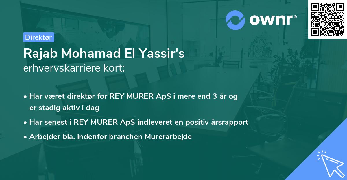 Rajab Mohamad El Yassir's erhvervskarriere kort