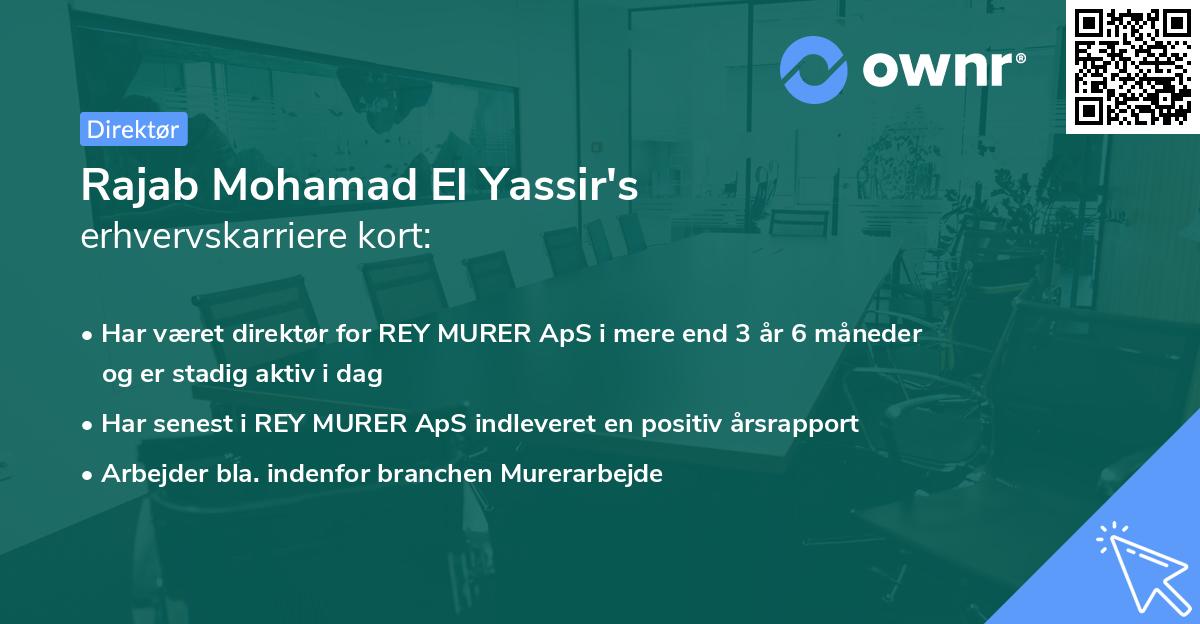 Rajab Mohamad El Yassir's erhvervskarriere kort
