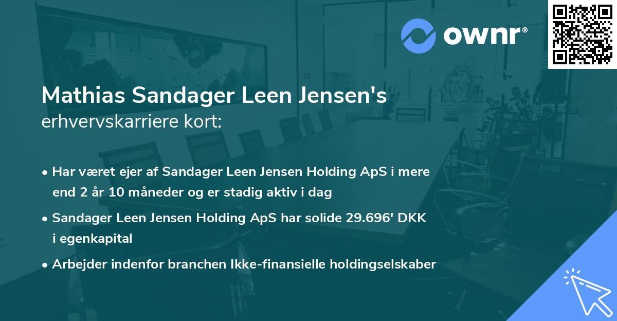 Mathias Sandager Leen Jensen's erhvervskarriere kort