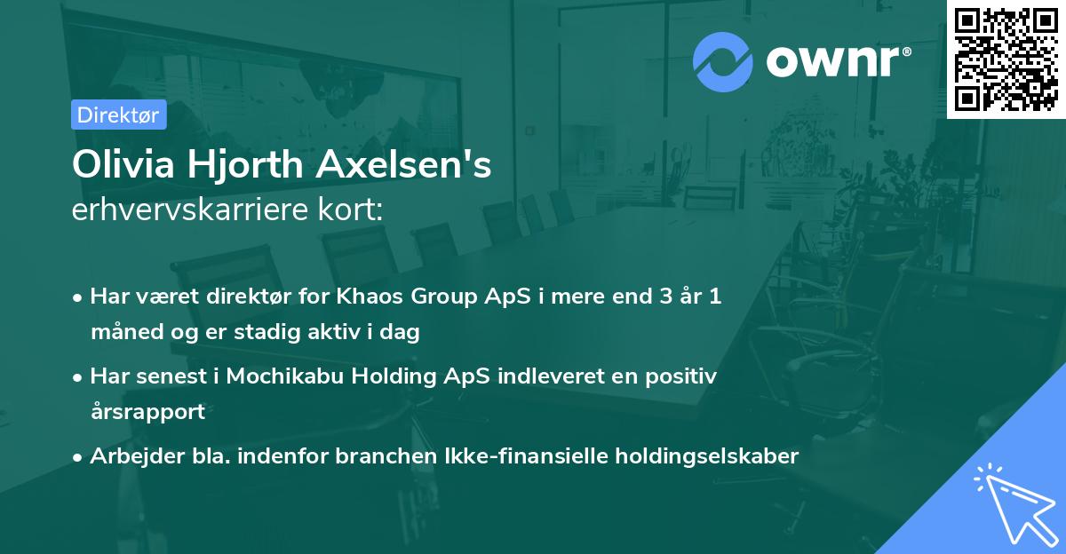 Olivia Hjorth Axelsen's erhvervskarriere kort