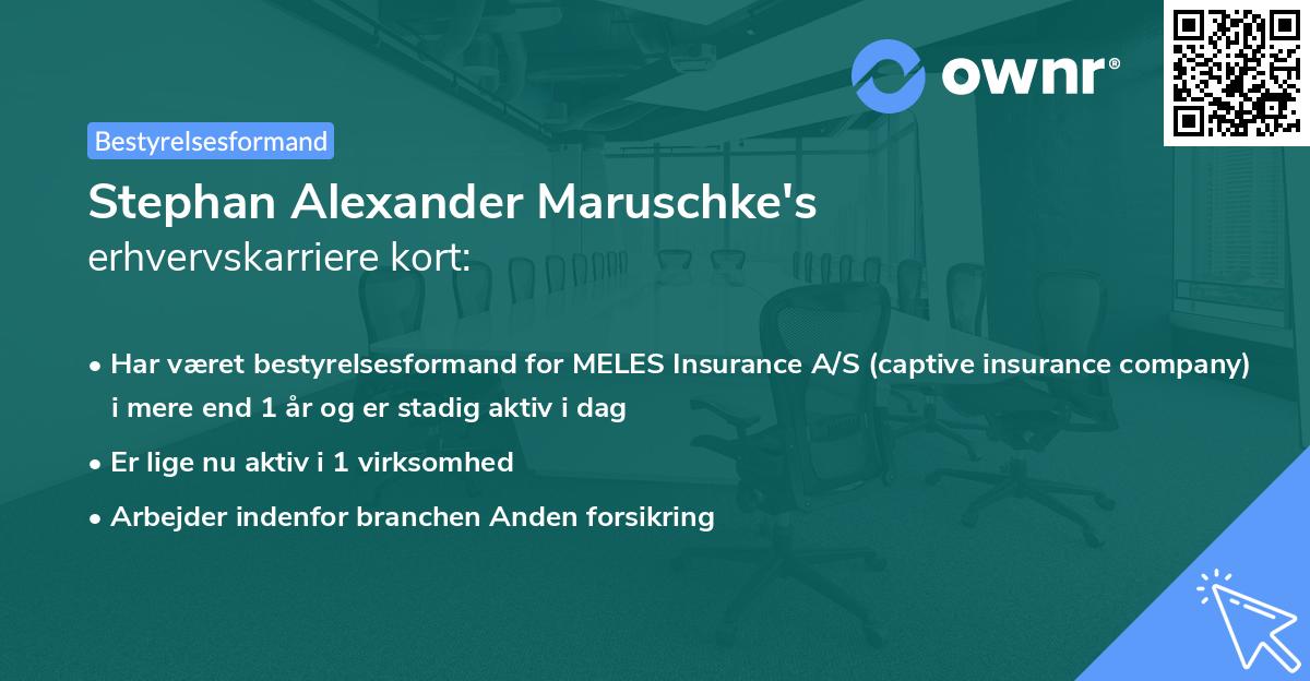Stephan Alexander Maruschke's erhvervskarriere kort