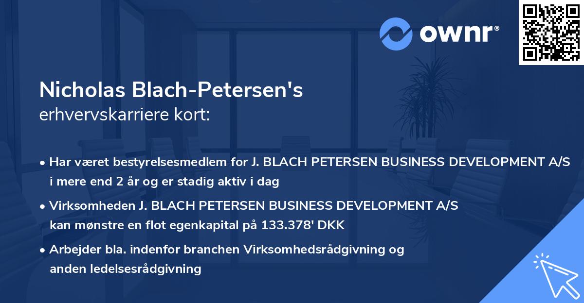 Nicholas Blach-Petersen's erhvervskarriere kort