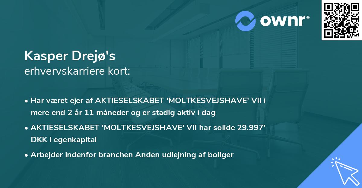 Kasper Drejø's erhvervskarriere kort