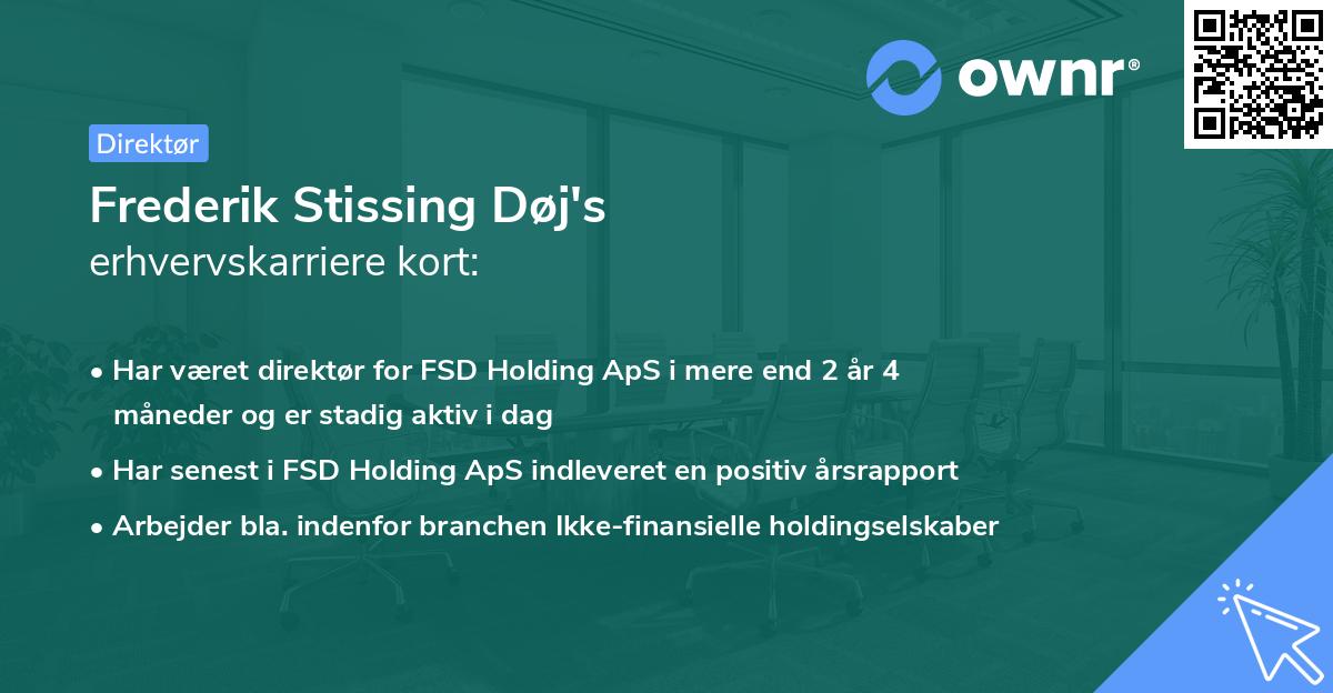 Frederik Stissing Døj's erhvervskarriere kort