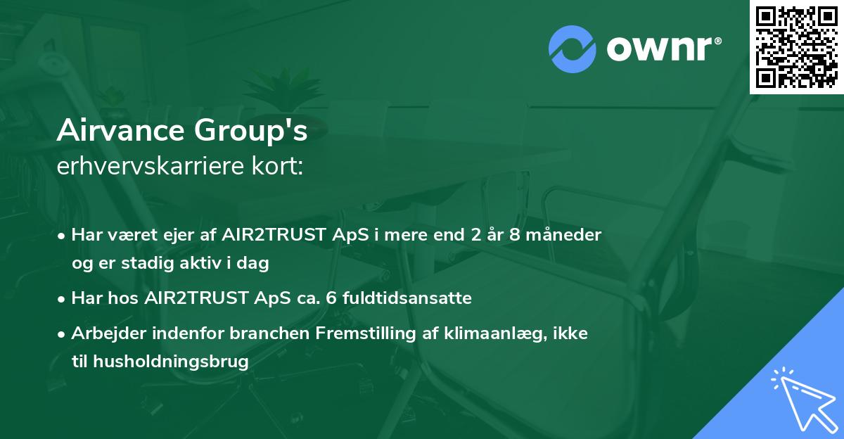 Airvance Group's erhvervskarriere kort