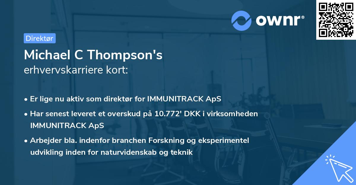 Michael C Thompson's erhvervskarriere kort