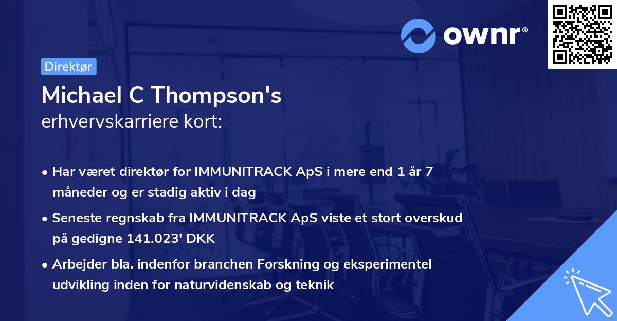 Michael C Thompson's erhvervskarriere kort