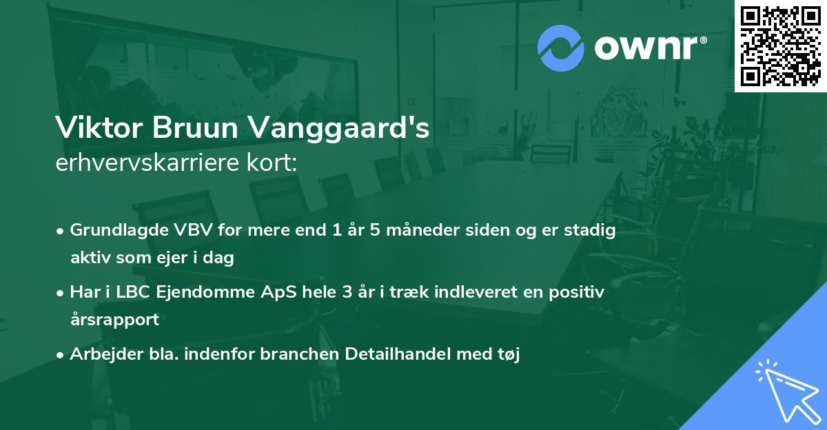 Viktor Bruun Vanggaard's erhvervskarriere kort