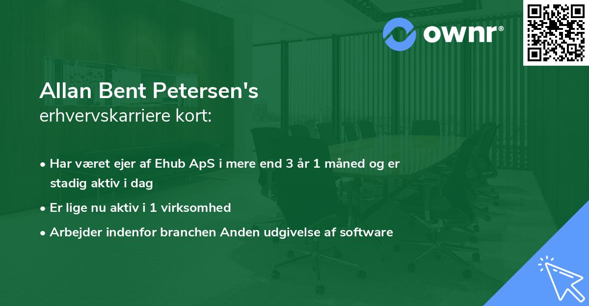 Allan Bent Petersen's erhvervskarriere kort