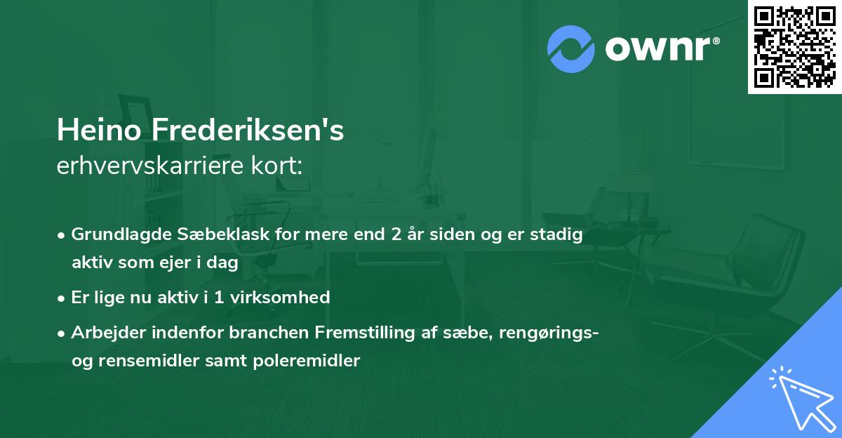 Heino Frederiksen's erhvervskarriere kort