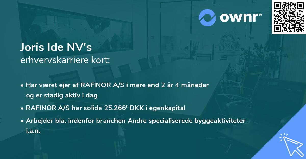 Joris Ide NV's erhvervskarriere kort