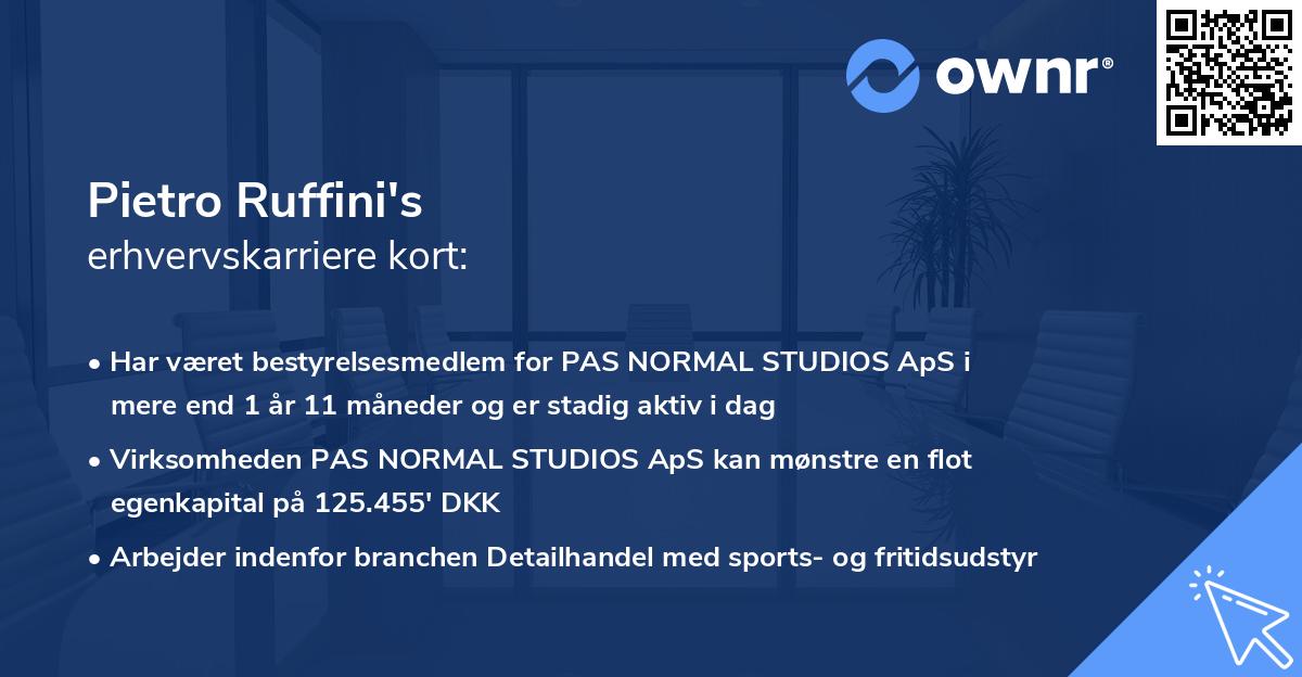 Pietro Ruffini's erhvervskarriere kort