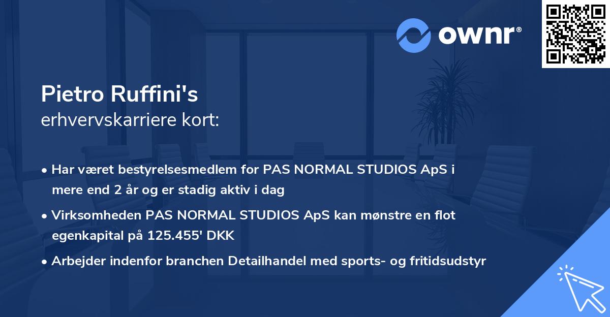 Pietro Ruffini's erhvervskarriere kort