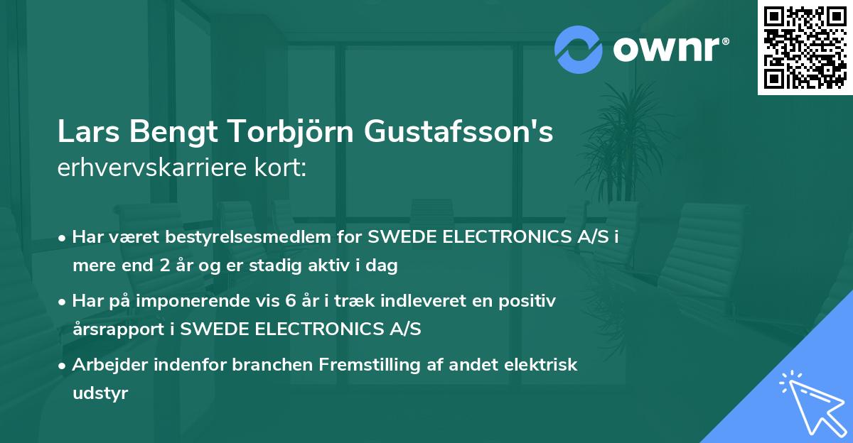 Lars Bengt Torbjörn Gustafsson's erhvervskarriere kort