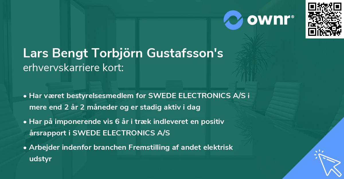 Lars Bengt Torbjörn Gustafsson's erhvervskarriere kort