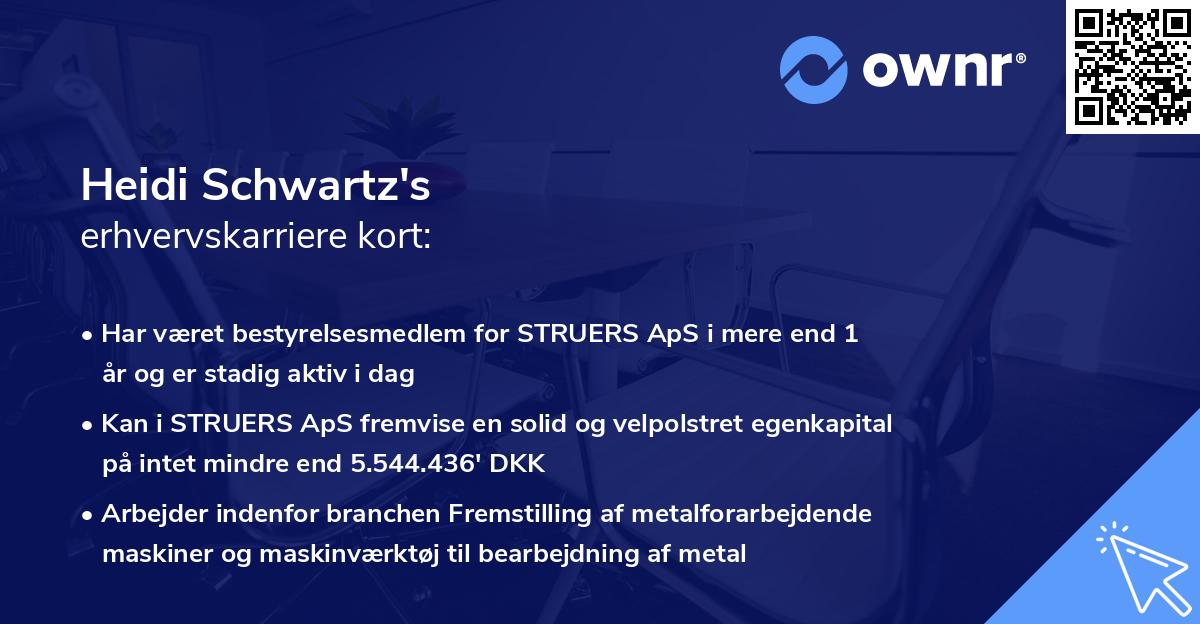 Heidi Schwartz's erhvervskarriere kort