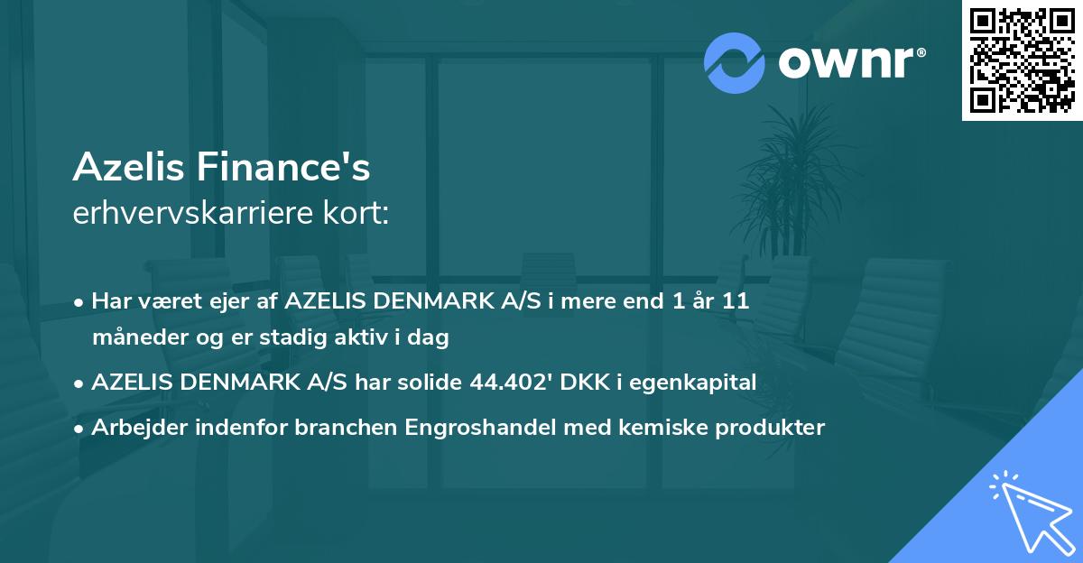 Azelis Finance's erhvervskarriere kort
