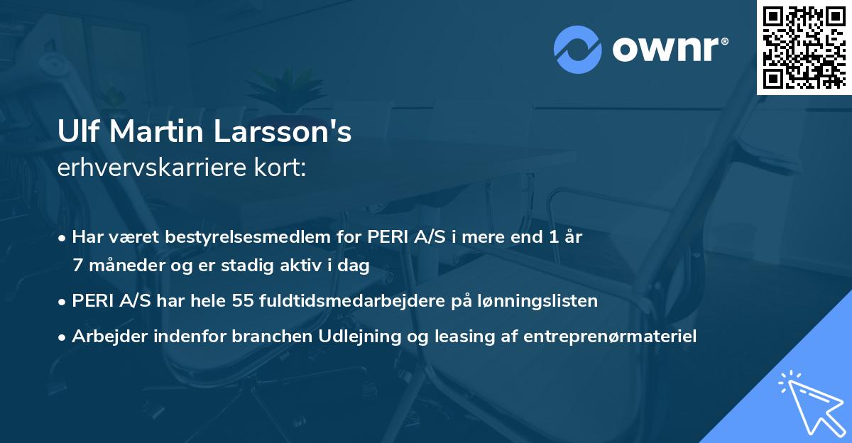 Ulf Martin Larsson's erhvervskarriere kort