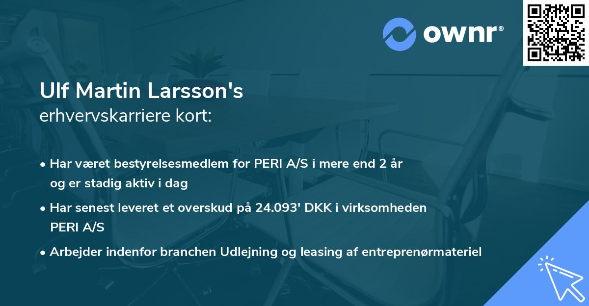 Ulf Martin Larsson's erhvervskarriere kort