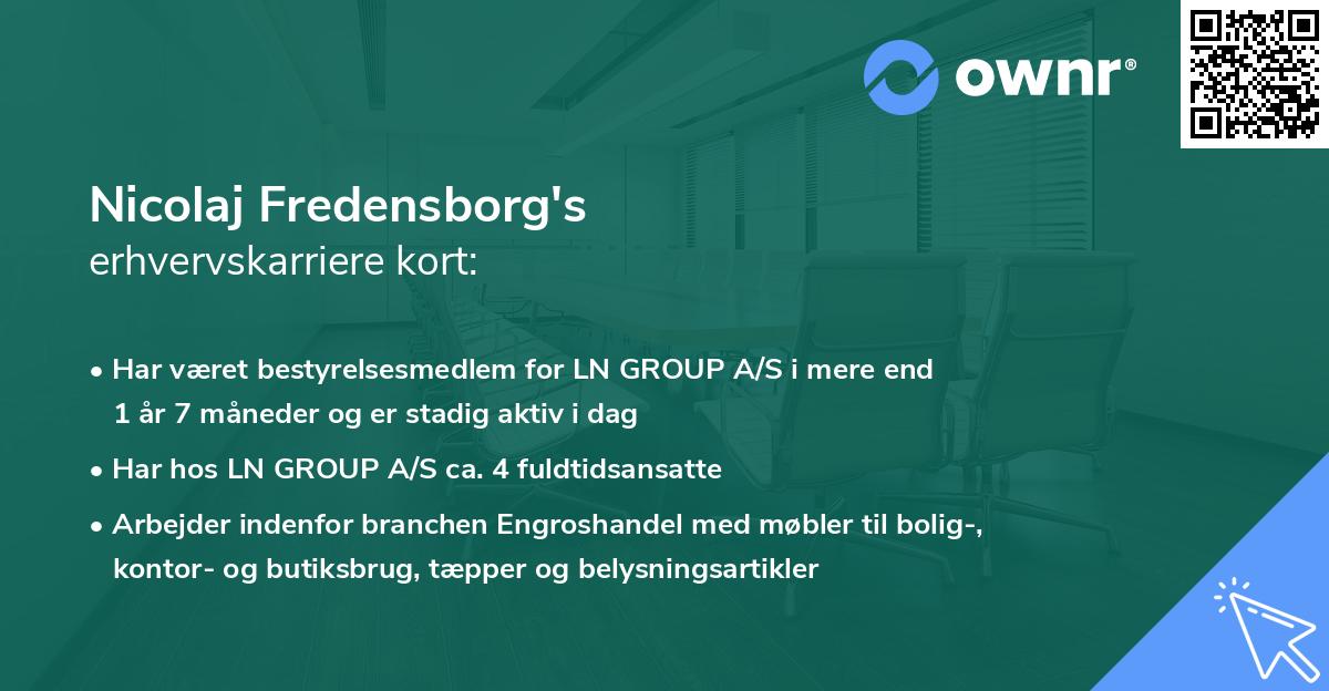 Nicolaj Fredensborg's erhvervskarriere kort