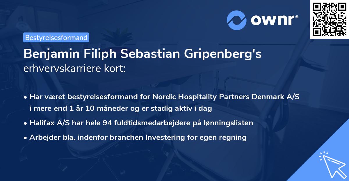 Benjamin Filiph Sebastian Gripenberg's erhvervskarriere kort