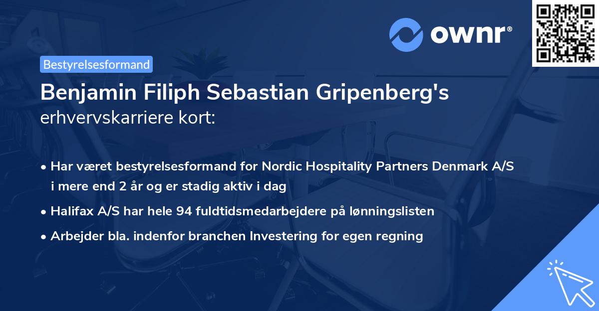 Benjamin Filiph Sebastian Gripenberg's erhvervskarriere kort