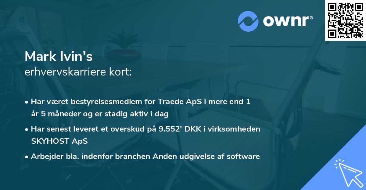 Mark Ivin's erhvervskarriere kort