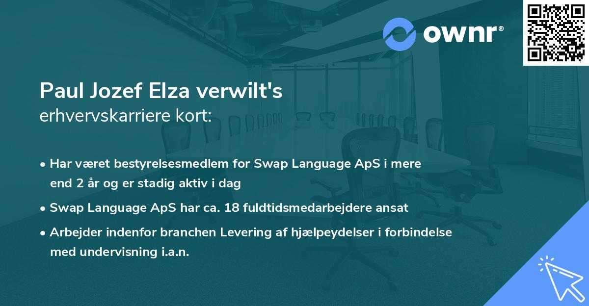 Paul Jozef Elza verwilt's erhvervskarriere kort