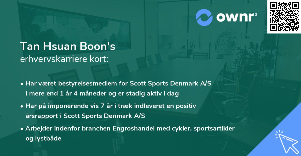 Tan Hsuan Boon's erhvervskarriere kort