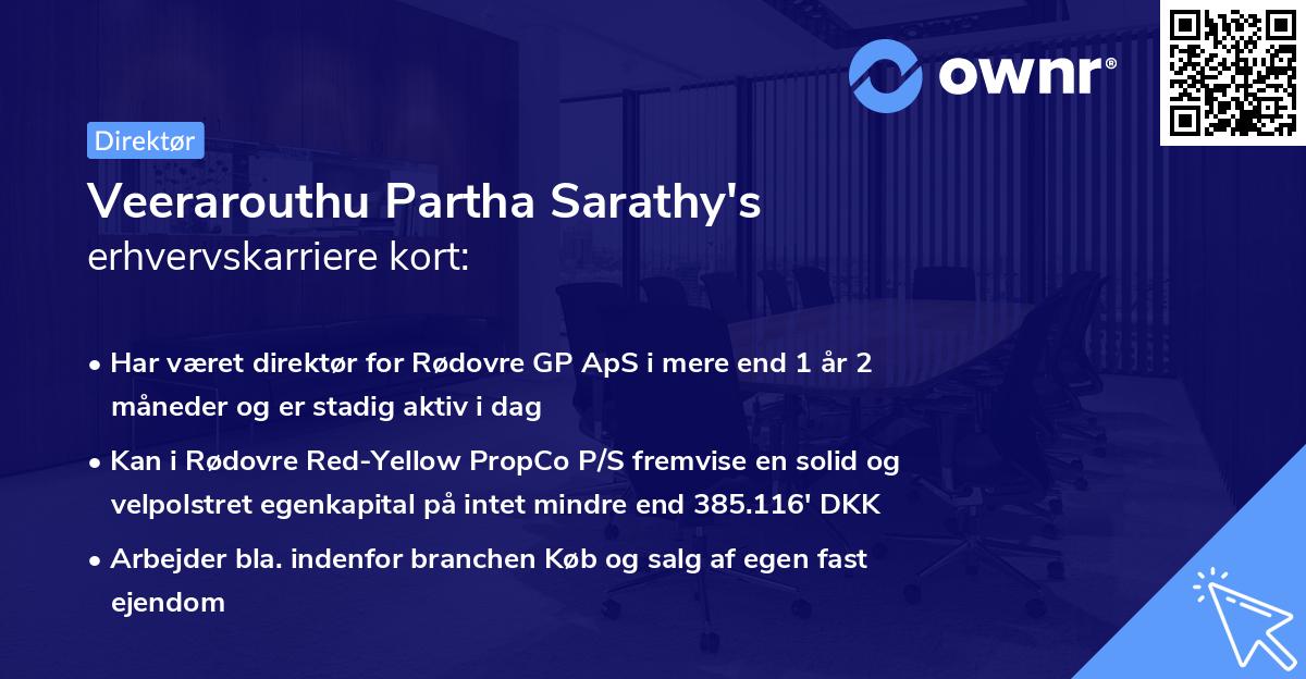 Veerarouthu Partha Sarathy's erhvervskarriere kort