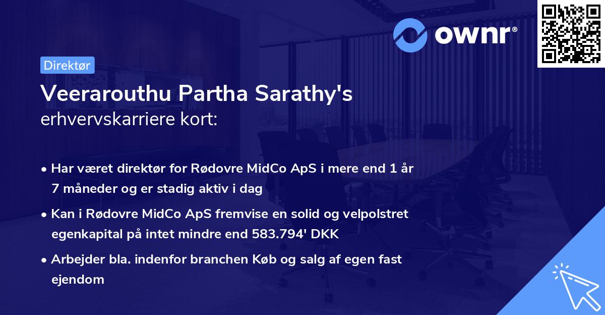 Veerarouthu Partha Sarathy's erhvervskarriere kort