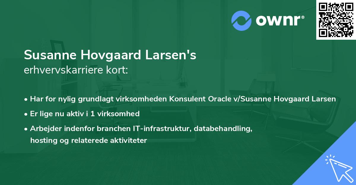 Susanne Hovgaard Larsen's erhvervskarriere kort