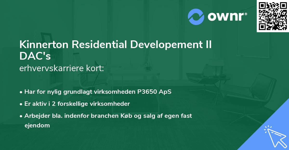 Kinnerton Residential Developement II DAC's erhvervskarriere kort